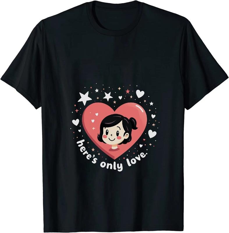 [100% Cotton] Cute Girl In Heart Only Love Design T-Shirt Hoodie, Sweatshirt | HypeDripTees.com