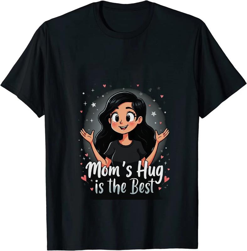 [100% Cotton] Cute Girl With Hearts Mom Hug Best Love T-Shirt Hoodie, Sweatshirt | HypeDripTees.com