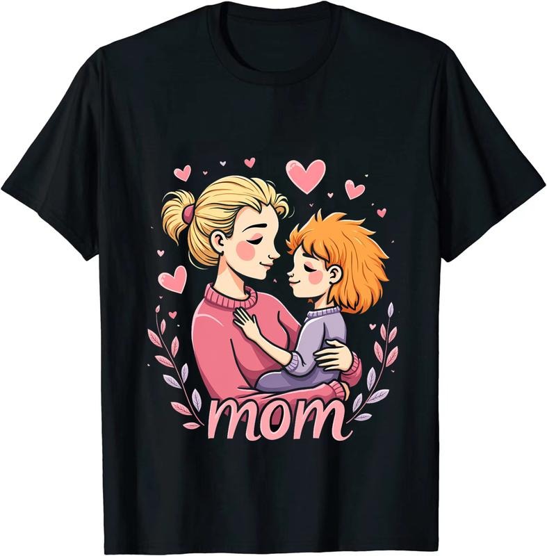 [100% Cotton] Cute Mom And Child Cartoon Love Heartwarming T-Shirt Design Hoodie, Sweatshirt | HypeDripTees.com