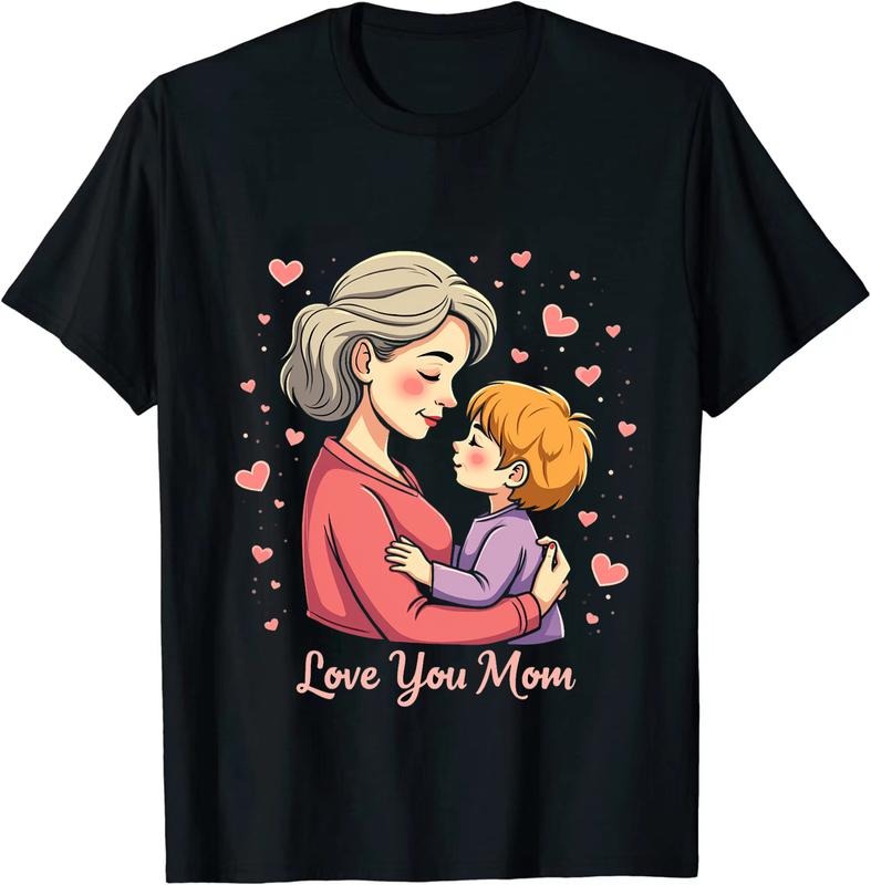 [100% Cotton] Cute Mom And Child With Hearts Love You Mom T-Shirt Hoodie, Sweatshirt | HypeDripTees.com
