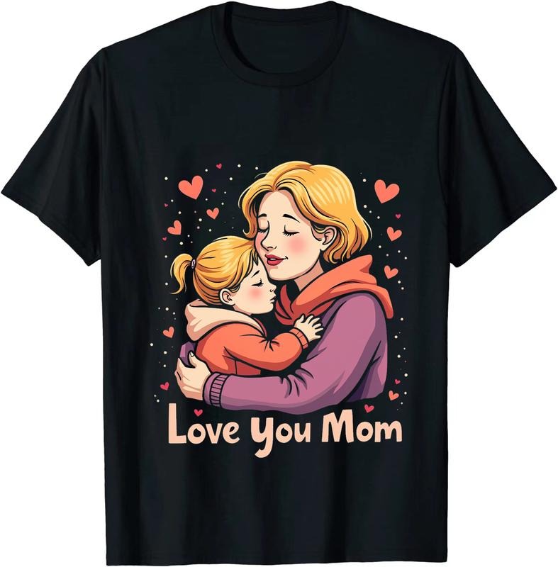 [100% Cotton] Cute Mom And Daughter With Hearts Love You Mom T-Shirt Hoodie, Sweatshirt | HypeDripTees.com