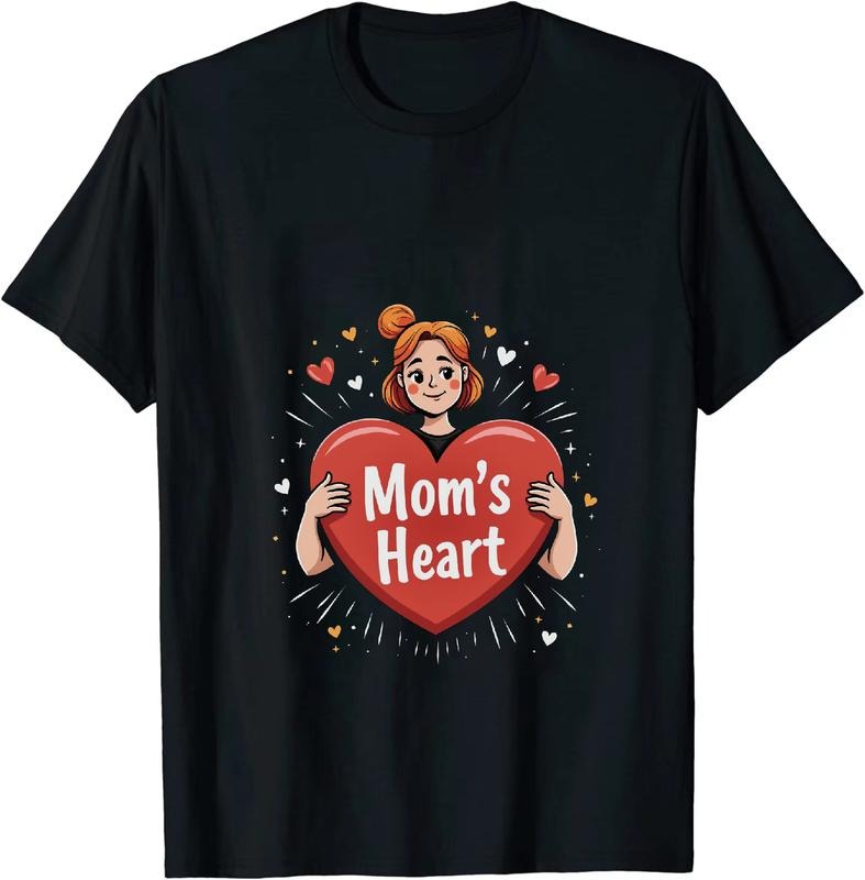 [100% Cotton] Cute Mom Heart Cartoon Love Design T-Shirt For Women Hoodie, Sweatshirt | HypeDripTees.com