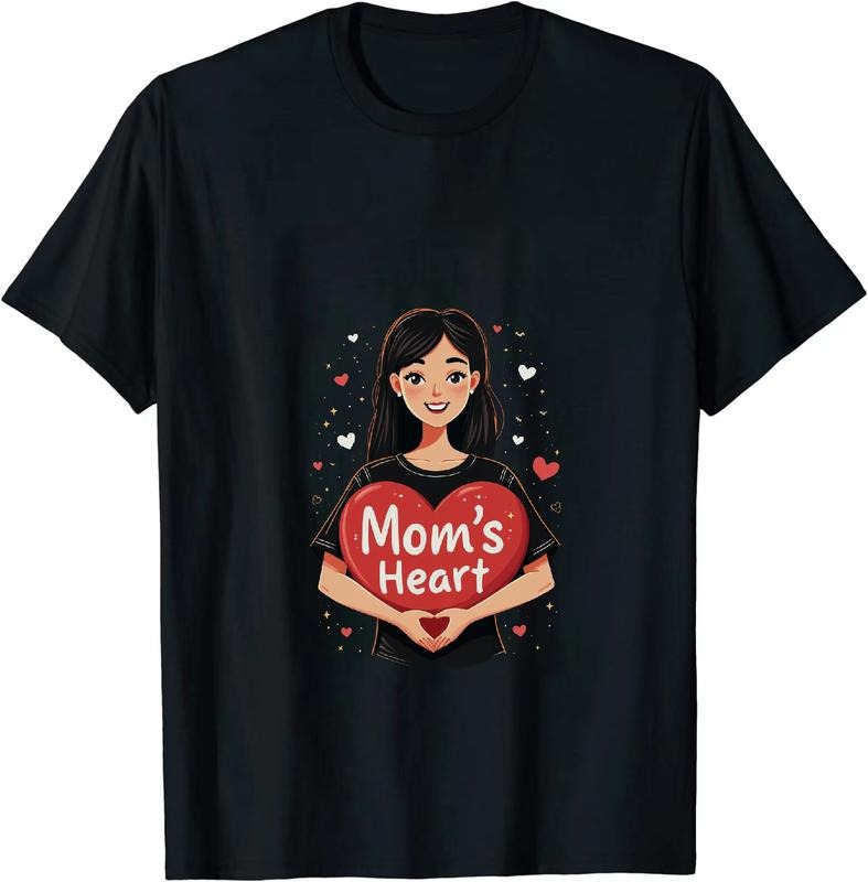 [100% Cotton] Cute Mom Heart Love Cartoon Woman Smiling T-Shirt Design Hoodie, Sweatshirt | HypeDripTees.com