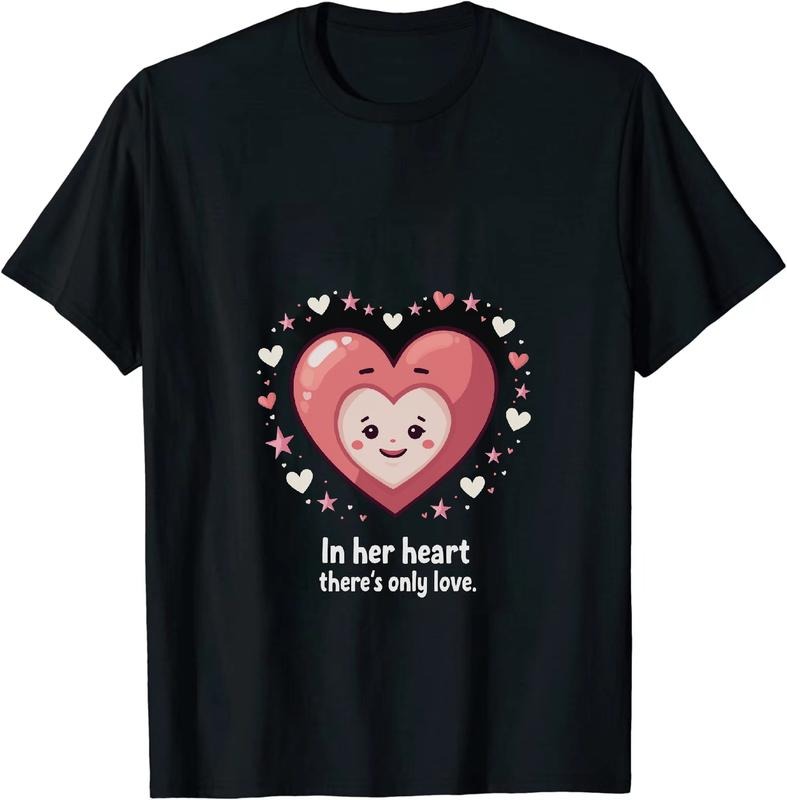 [100% Cotton] Cute Smiling Heart With Love Quote Graphic T-Shirt For Her Hoodie, Sweatshirt | HypeDripTees.com