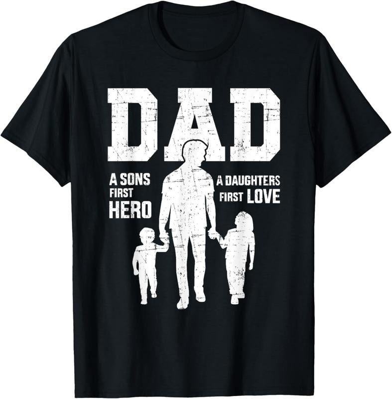 [100% Cotton] Dad Hero First Love Family Bonding T-Shirt For Sons And Daughters Hoodie, Sweatshirt | HypeDripTees.com