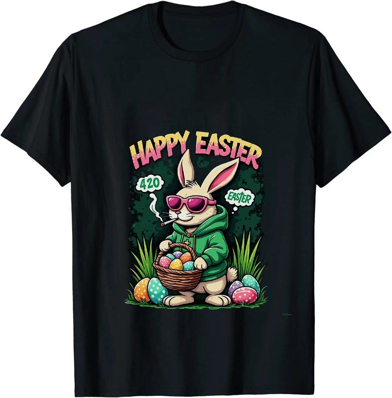 [100% Cotton] Dope Easter Bunny 420 T - Shirt With Green Accents Hoodie, Sweatshirt | HypeDripTees.com