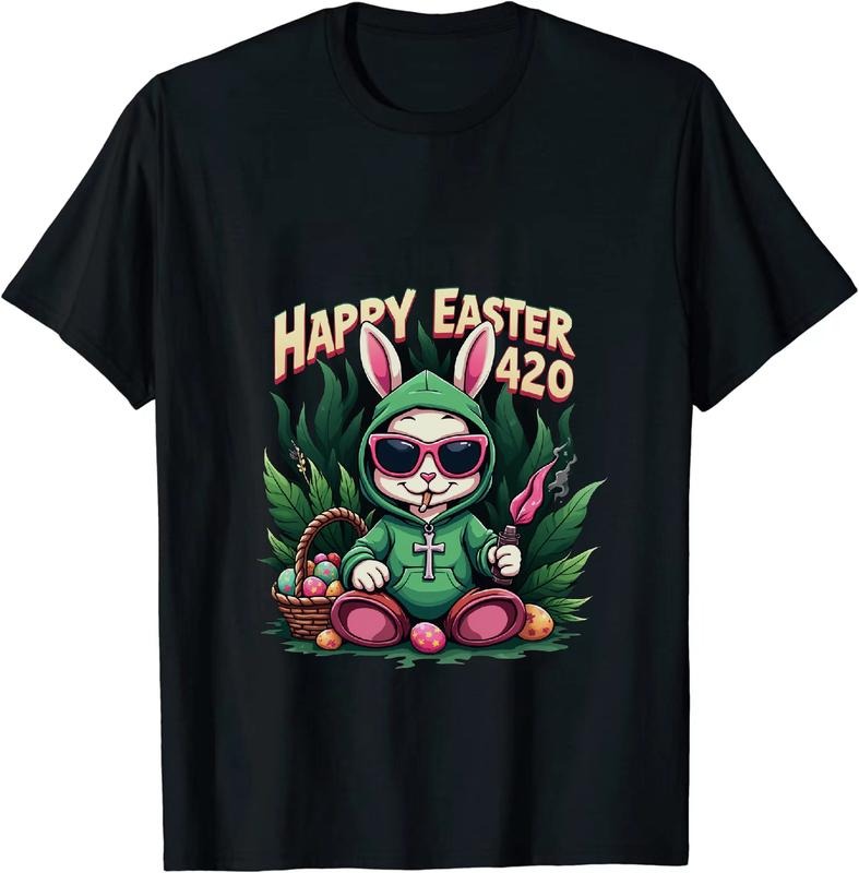 [100% Cotton] Duchessly Happy Easter 420 T - Shirt With Smoking Bunny Hoodie, Sweatshirt | HypeDripTees.com