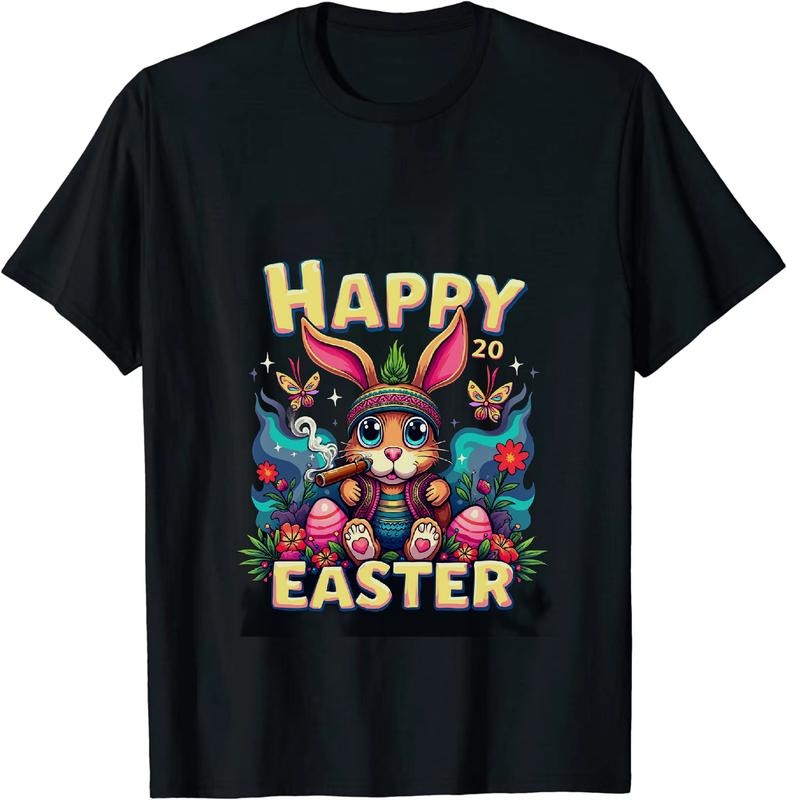 [100% Cotton] Dukeal Happy 4 - 20 Easter Bunny T - Shirt With Colorful Accents Hoodie, Sweatshirt | HypeDripTees.com