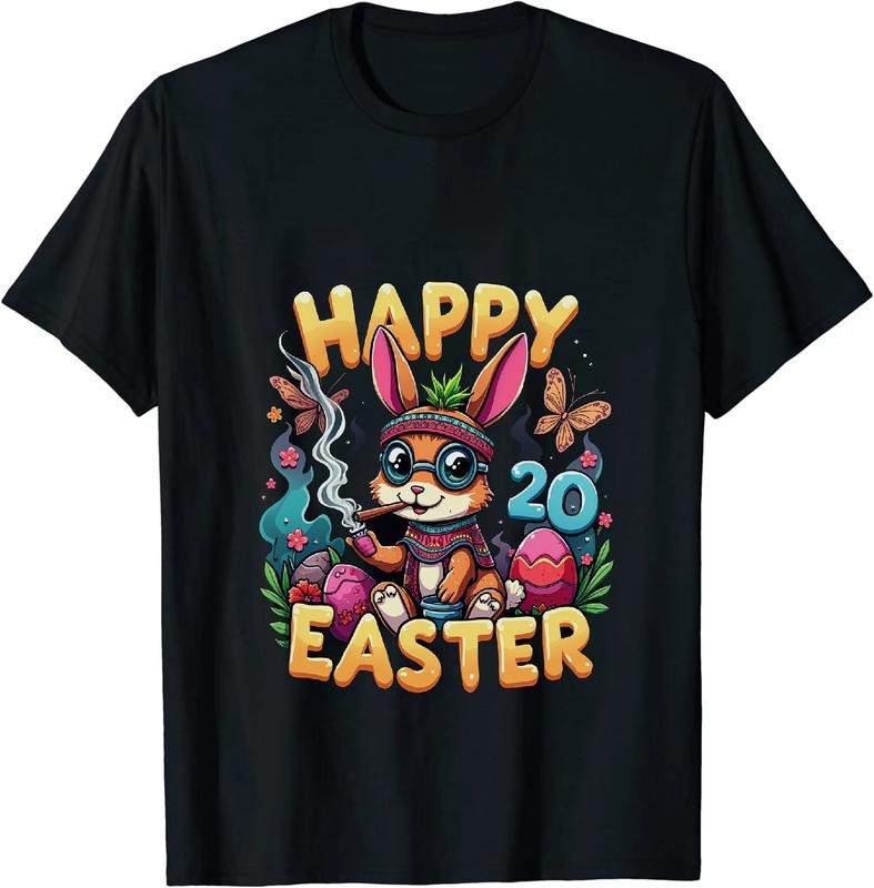[100% Cotton] Edgy Happy 4 - 20 Easter Bunny T - Shirt With Colorful Easter Eggs Hoodie, Sweatshirt | HypeDripTees.com
