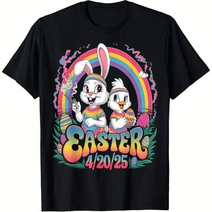 [100% Cotton] Edwardian Sophistication Happy Easter 420 Bunny T - Shirt With Basket Hoodie, Sweatshirt | HypeDripTees.com