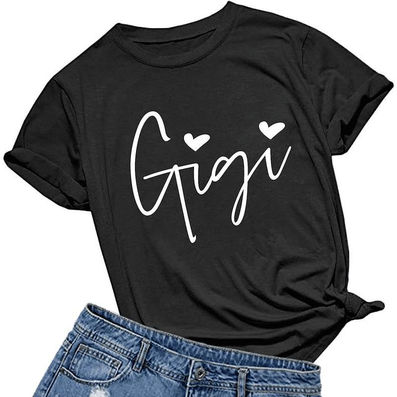 [100% Cotton] Elegant Gigi Name With Hearts Cute Casual T-Shirt For Everyday Wear Hoodie, Sweatshirt | HypeDripTees.com