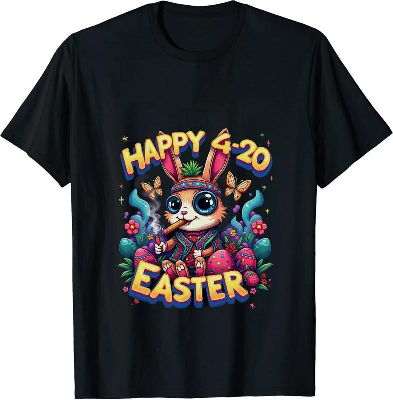 [100% Cotton] Elegant Happy 4 - 20 Easter T - Shirt With Bunny And Egg Decor Hoodie, Sweatshirt | HypeDripTees.com
