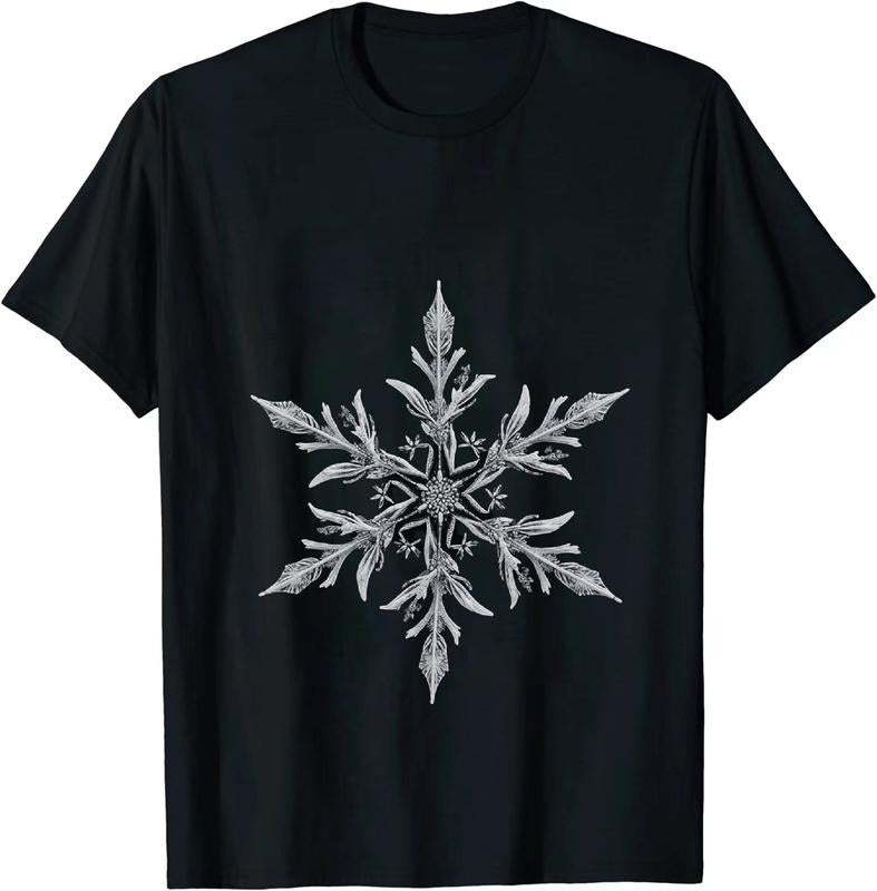 [100% Cotton] Elegant Snowflake Winter Frost Nature Inspired T-Shirt Design For Cold Days Hoodie, Sweatshirt
