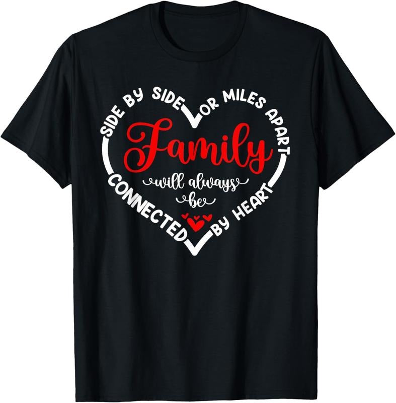 [100% Cotton] Family Love Heart Connected Side By Side Or Miles Apart T-Shirt Hoodie, Sweatshirt | HypeDripTees.com