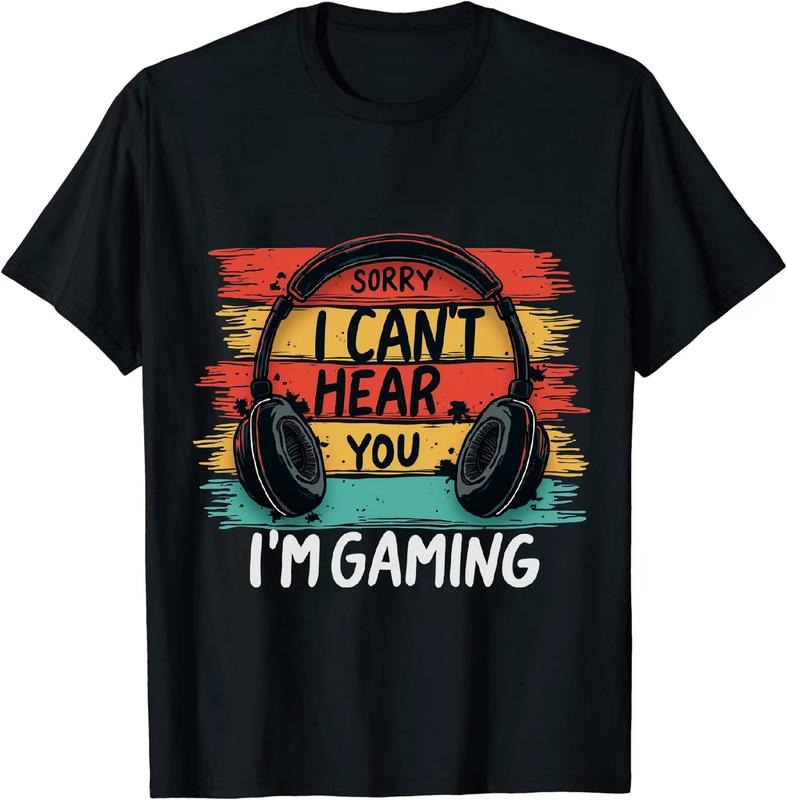 [100% Cotton] Feisty - Hearted Gamer T - Shirt Sorry I Can't Heou I'm Gaming for Gaming