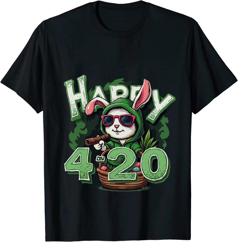 [100% Cotton] Fire 420 Easter T - Shirt With Bunny Motif Hoodie, Sweatshirt | HypeDripTees.com