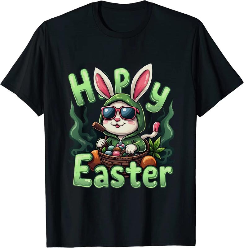 [100% Cotton] Fire As Fk Easter Bunny 420 T - Shirt Green Background Hoodie, Sweatshirt | HypeDripTees.com