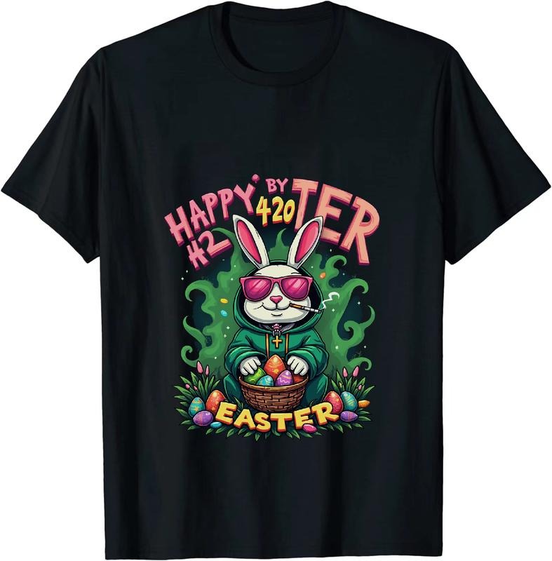 [100% Cotton] Fire Easter 420 Bunny T - Shirt With Egg Decor Hoodie, Sweatshirt | HypeDripTees.com