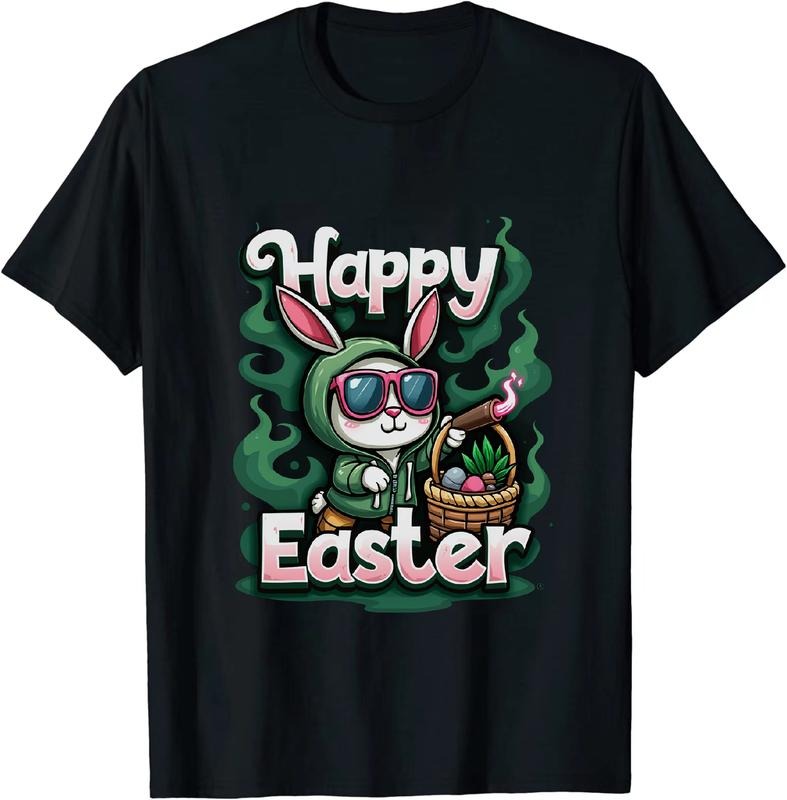 [100% Cotton] Fire Easter Bunny 420 T - Shirt With Bunny Character Hoodie, Sweatshirt | HypeDripTees.com