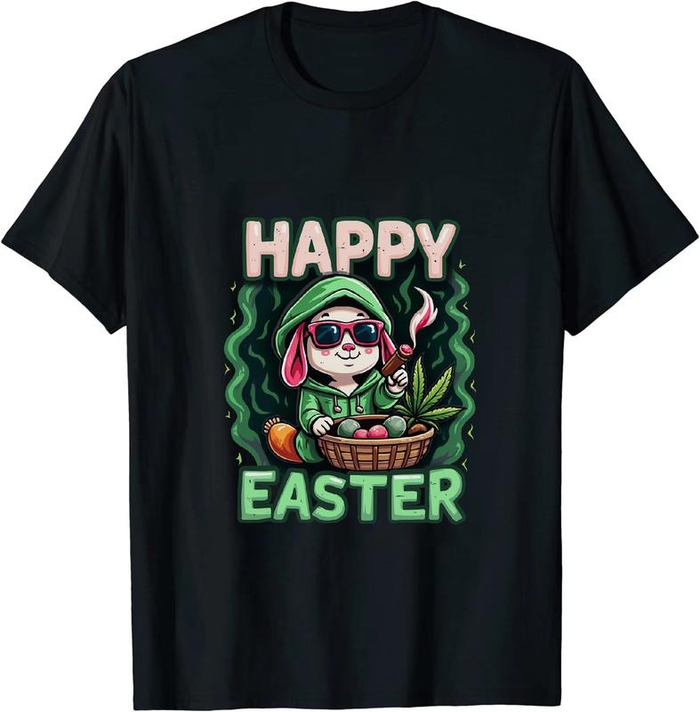 [100% Cotton] Fresh AF Easter Bunny 420 T - Shirt With Smoke Effect Hoodie, Sweatshirt | HypeDripTees.com