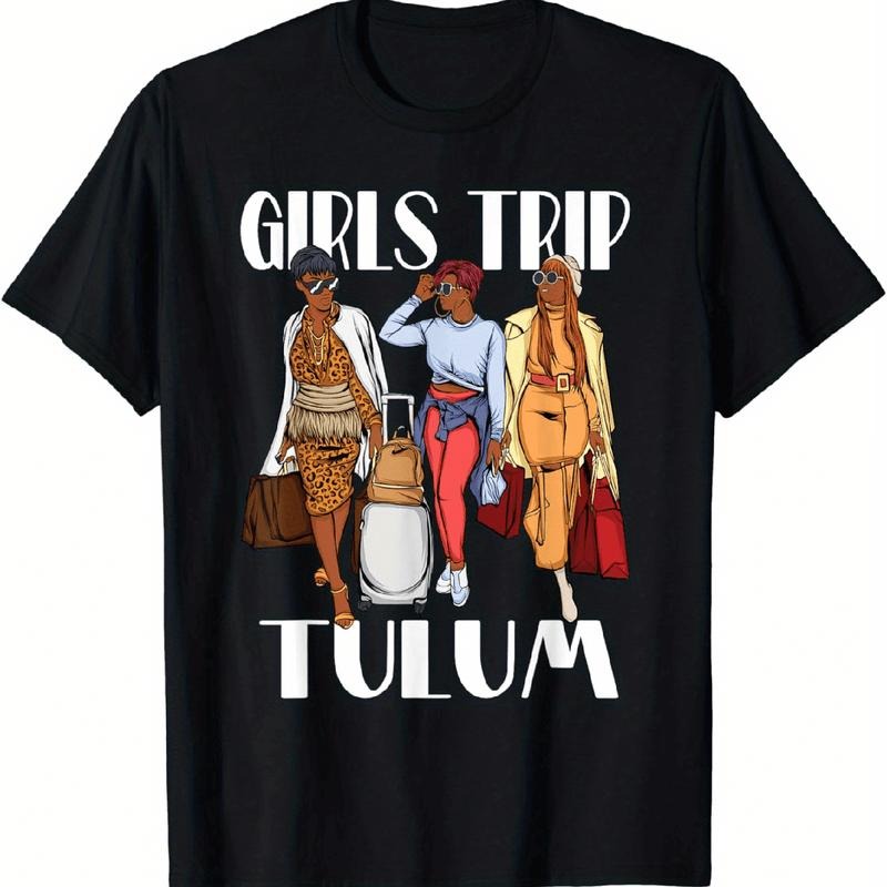 [100% Cotton] Girls Trip Tulum Vibes With Besties T-Shirt For Women Travel Lovers Hoodie, Sweatshirt | HypeDripTees.com