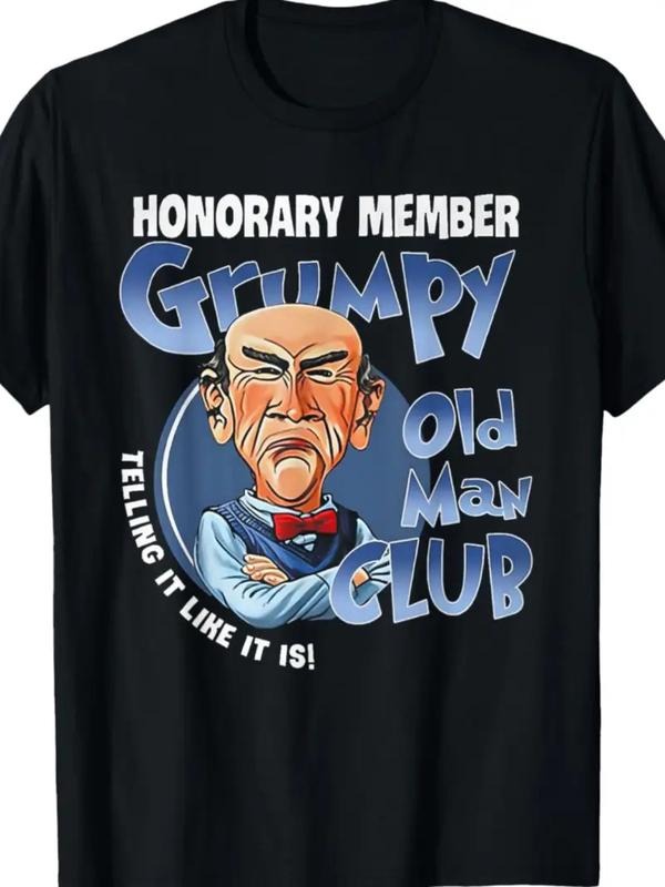 [100% Cotton] Grumpy Old Black Cotton "Telling It Like It Is" Design All-Season Casual Round Neck Machine Washable...