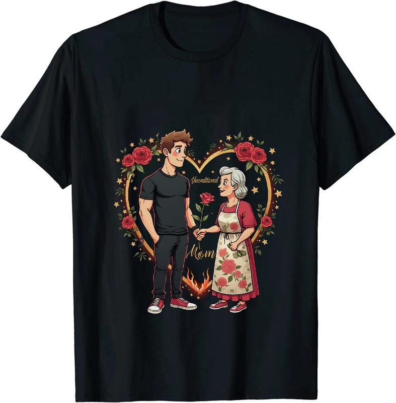 [100% Cotton] Heartwarming Mom And Son Rose Love Design T-Shirt For Family Moments Hoodie, Sweatshirt | HypeDripTees.com