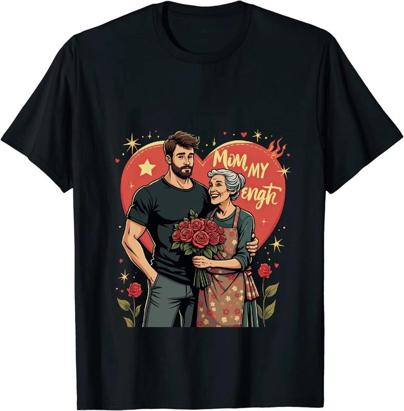 [100% Cotton] Heartwarming Mum And Son Love Strength Red Roses T-Shirt Design With Green Apron Hoodie, Sweatshirt
