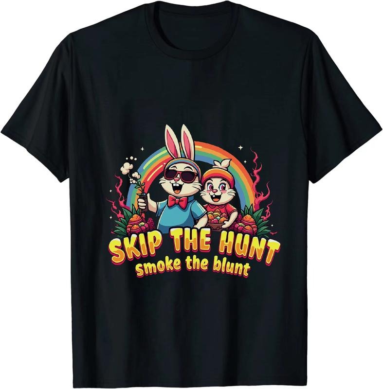 [100% Cotton] Hedge Fund Guru Easter 4 20 25 Bunny T - Shirt With Duck And Rainbow Hoodie, Sweatshirt | HypeDripTees.com