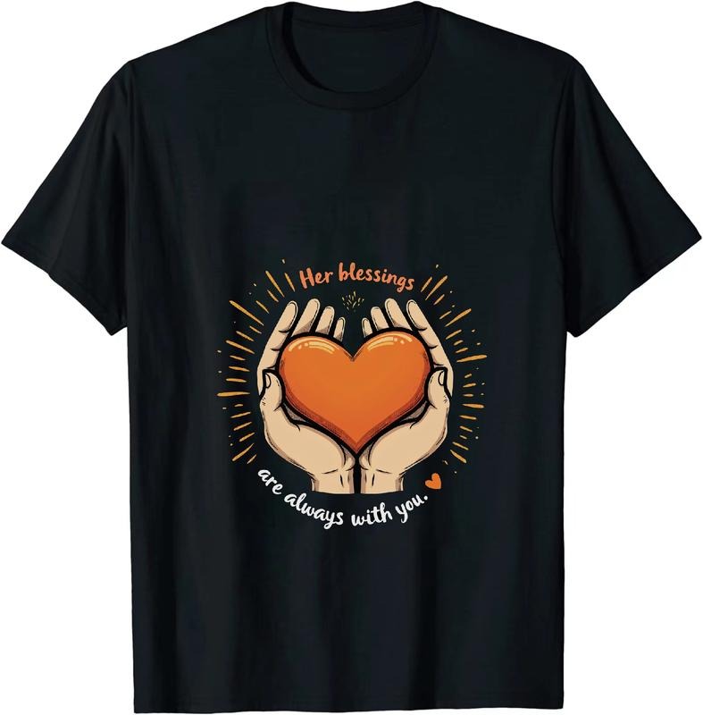 [100% Cotton] Her Blessings Orange Heart Love Radiant Hands Design T-Shirt Hoodie, Sweatshirt | HypeDripTees.com