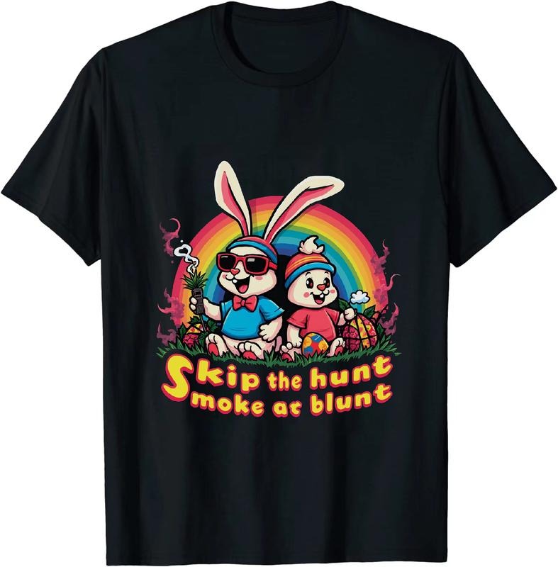 [100% Cotton] High Society Easter 4 20 25 Bunny T - Shirt With Duck And Rainbow Hoodie, Sweatshirt | HypeDripTees.com