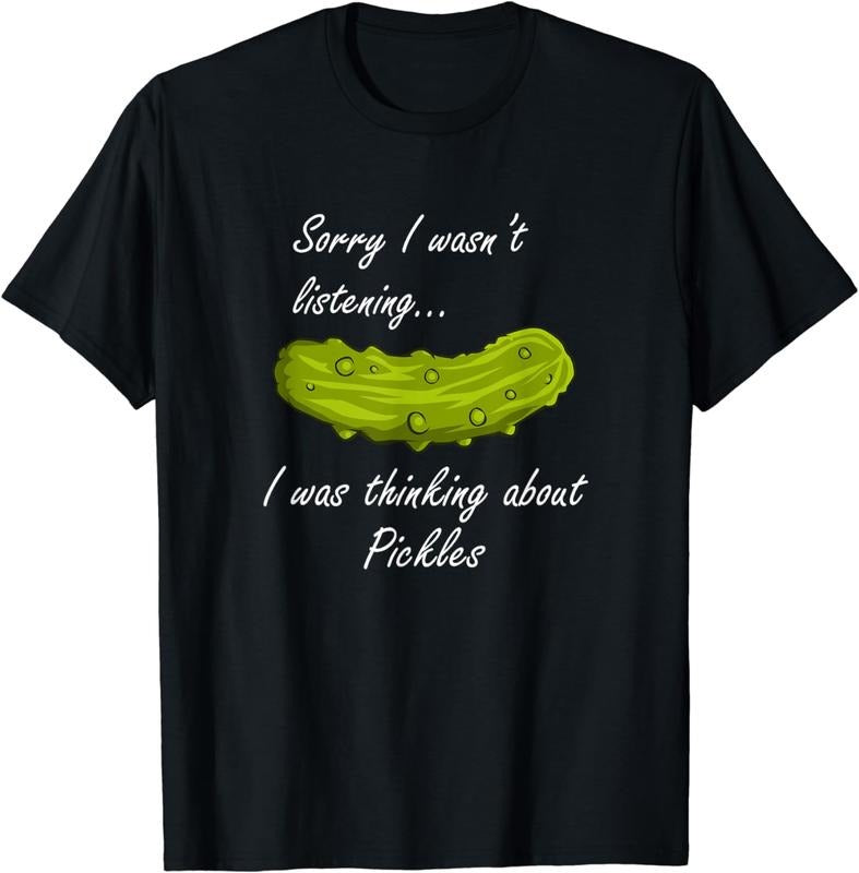 [100% Cotton] Hilarious Pickle Lover Distracted Thinking T-Shirt Design For Humor Fans Hoodie, Sweatshirt | HypeDripTees.com