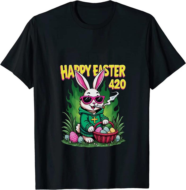 [100% Cotton] Hollywood Heavyweight Happy 4 - 20 Easter Bunny T