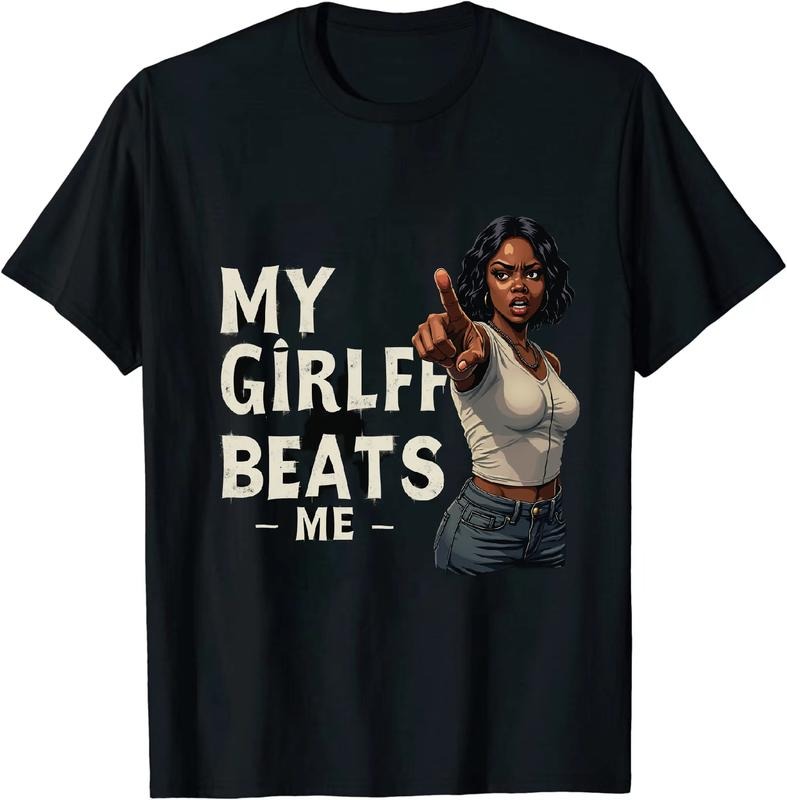 [100% Cotton] Humorous My Girlfriend Beats Me T Shirt Amid Health Hot Topics Hoodie, Sweatshirt | HypeDripTees.com