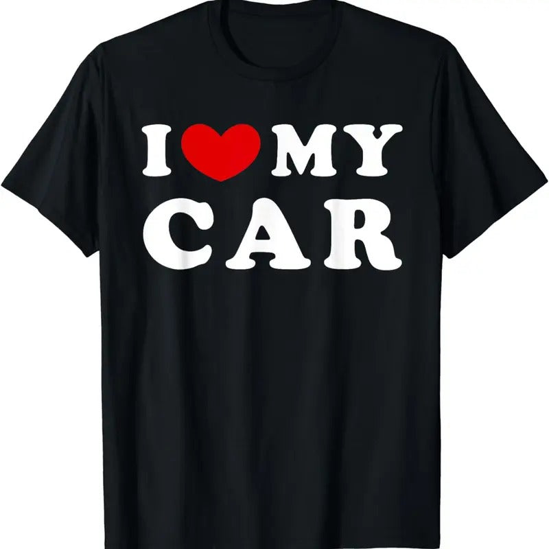[100% Cotton] I Love My Car Repeat Pattern Trendy Cool T-Shirt For Men And Women Hoodie, Sweatshirt | HypeDripTees.com