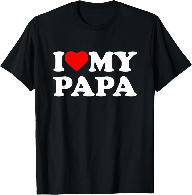 [100% Cotton] I Love My Dad Heart Print Casual Comfort T-Shirt For Everyday Wear Hoodie, Sweatshirt | HypeDripTees.com