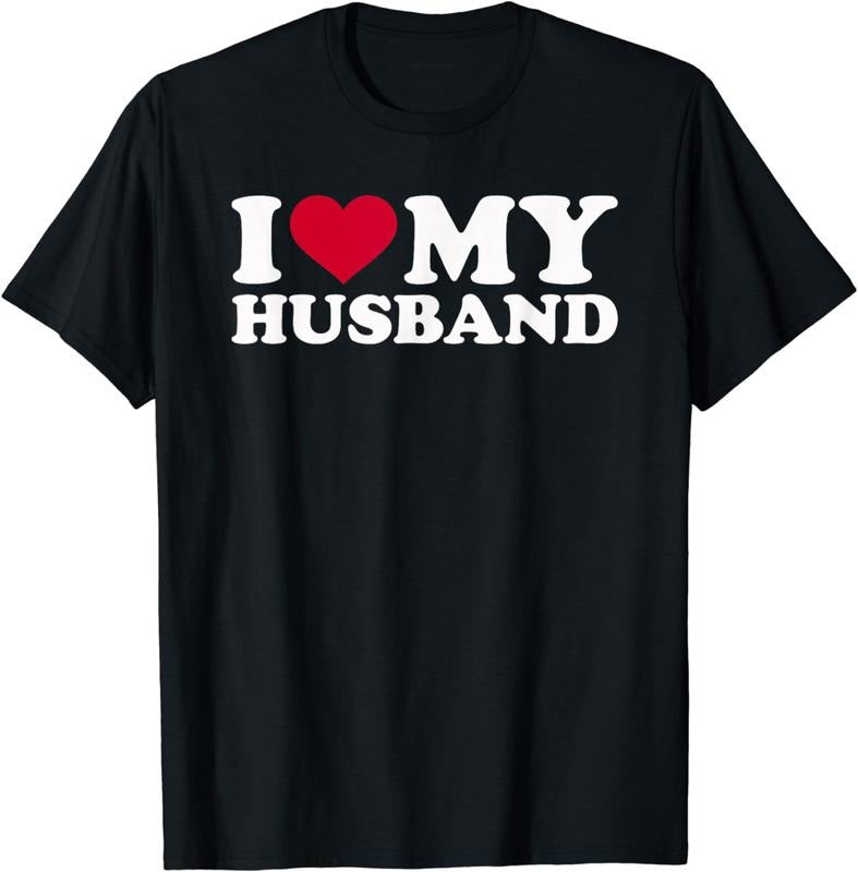[100% Cotton] I Love My Husband With Red Heart T-Shirt For Couples And Wifes Hoodie, Sweatshirt | HypeDripTees.com