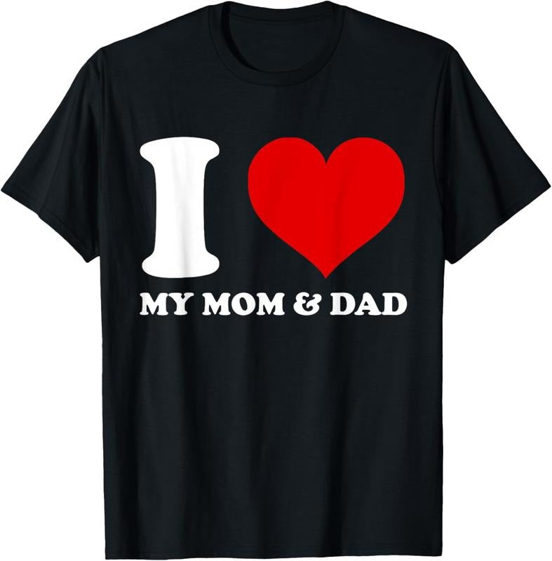 [100% Cotton] I Love My Mom And Dad Heart Family Bond T-Shirt Hoodie, Sweatshirt | HypeDripTees.com