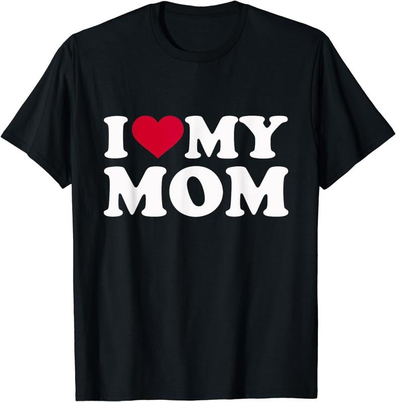 [100% Cotton] I Love My Mom Heart Design Casual Comfort T-Shirt For Everyday Wear Hoodie, Sweatshirt | HypeDripTees.com