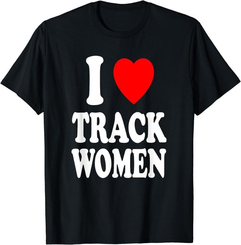 [100% Cotton] I Love Track Women Heart Design Athletic T-Shirt For Running Fans Hoodie, Sweatshirt | HypeDripTees.com