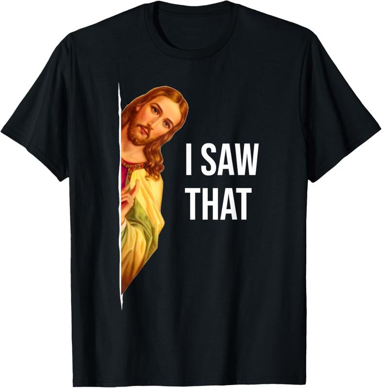 [100% Cotton] I Saw That Jesus Hidden Behind Cutout Graphic T-Shirt For Men And Women Hoodie, Sweatshirt | HypeDripTees.com