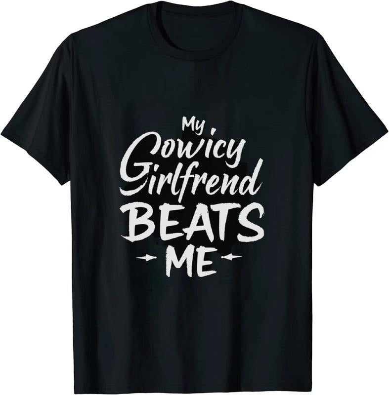 [100% Cotton] Light - Hearted Love My Girlfriend Beats Me T - Shirt for Couple