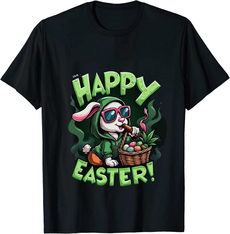 [100% Cotton] Lit AF 420 Easter T - Shirt With Bunny Swag Hoodie, Sweatshirt | HypeDripTees.com
