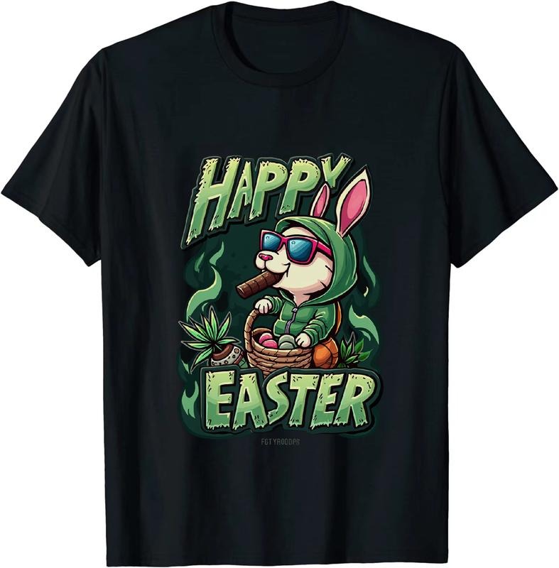 [100% Cotton] Lit Mega Easter Bunny 420 T - Shirt Bunny Design Hoodie, Sweatshirt | HypeDripTees.com