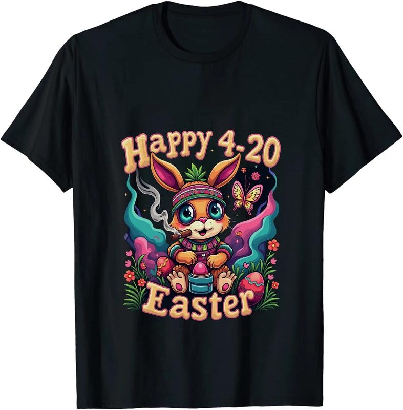 [100% Cotton] Lively Happy 4 - 20 Easter T - Shirt With Bunny And Decorative Fun Hoodie, Sweatshirt | HypeDripTees.com