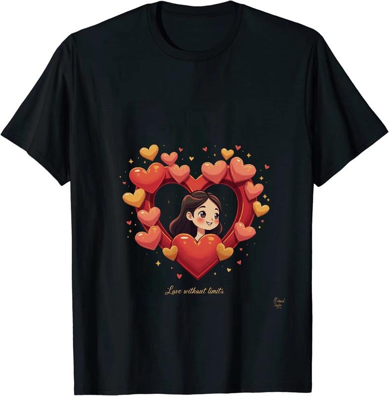 [100% Cotton] Love Without Limits Heart Cartoon Character Cute Smile T-Shirt Hoodie, Sweatshirt | HypeDripTees.com
