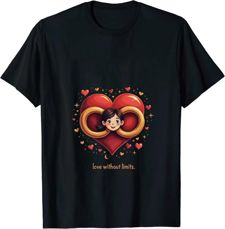[100% Cotton] Love Without Limits Heart Rings Girl Smile Colorful Design T-Shirt Hoodie, Sweatshirt | HypeDripTees.com
