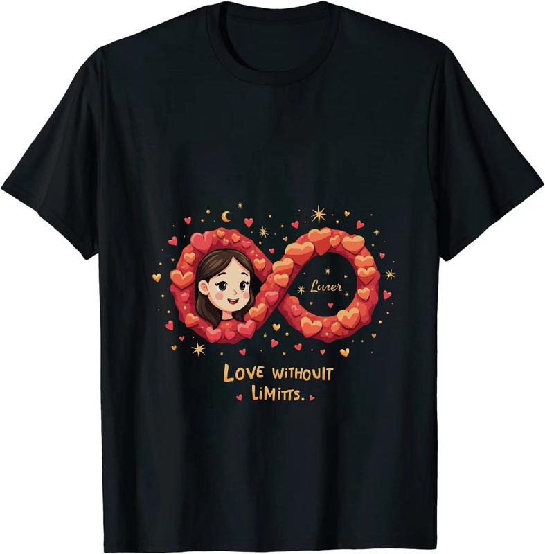 [100% Cotton] Love Without Limits Infinity Heart Smiling Woman T-Shirt Hoodie, Sweatshirt | HypeDripTees.com