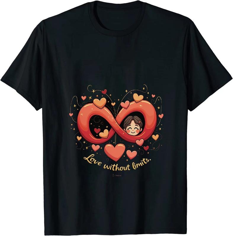 [100% Cotton] Love Without Limits Infinity Symbol Heart Design T-Shirt Hoodie, Sweatshirt | HypeDripTees.com