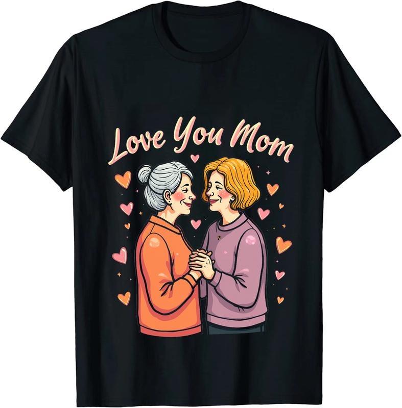[100% Cotton] Love You Mom Cartoon Grandma Heartwarming T-Shirt Hoodie, Sweatshirt | HypeDripTees.com